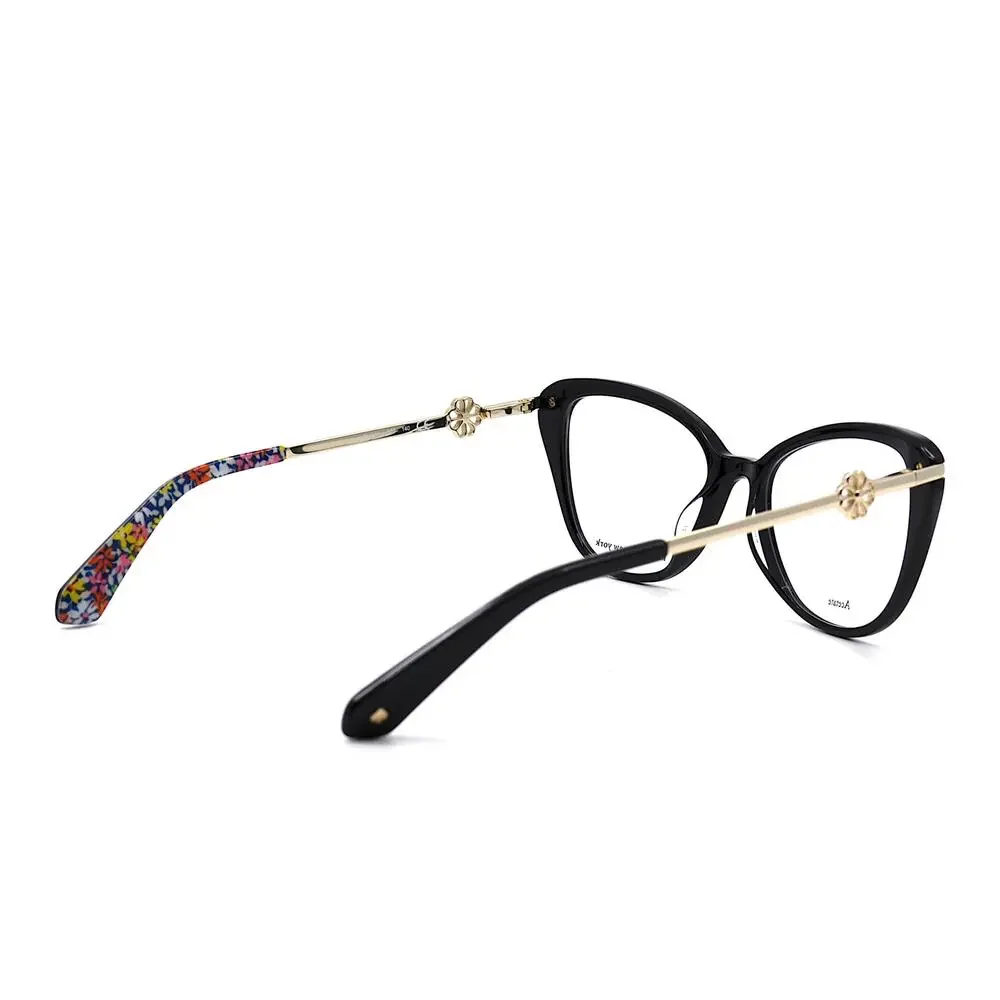 NEW KATE SPADE FLAVIA 807 BLACK GOLD AUTHENTIC EYEGLASSES FRAME